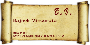 Bajnok Vincencia névjegykártya